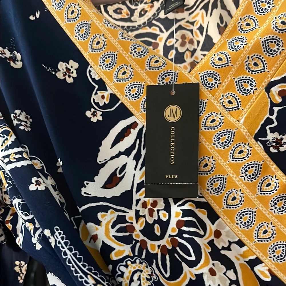 JM Collection Plus Floral Blouse